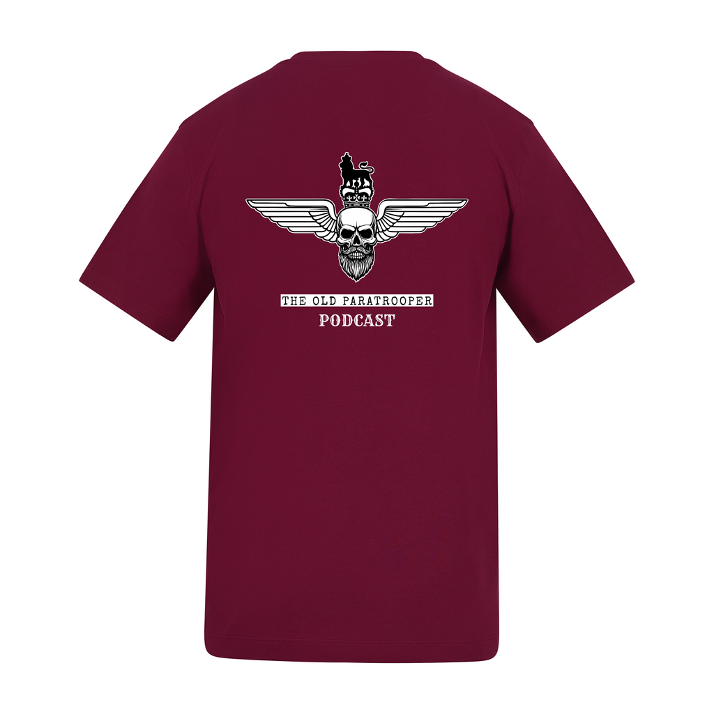 Maroon ‘The Old Paratrooper Podcast’ T-shirt
