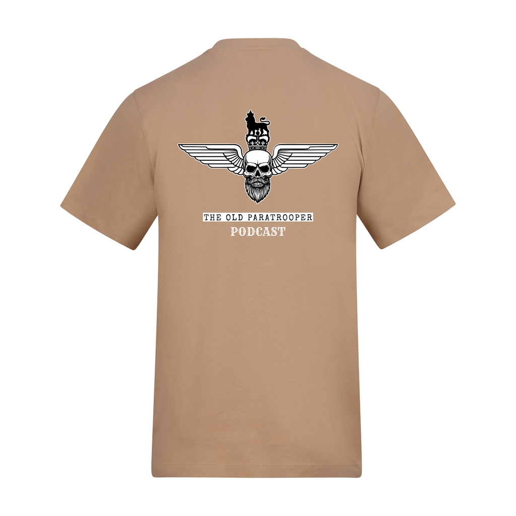Beige ‘The Old Paratrooper Podcast’ T-shirt