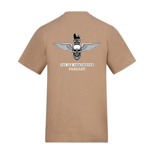 Beige ‘The Old Paratrooper Podcast’ T-shirt